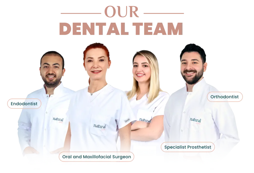 Natural Clinic’s certified dental team, including specialists in prosthetics, orthodontics, and oral surgery.