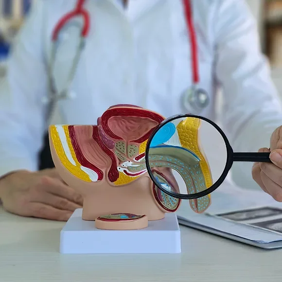 Penis enlargement medical illustration showing male anatomy and surgical enhancement concept