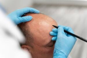 DHI vs FUE hair transplant procedure in Turkey showing graft implantation in clinic